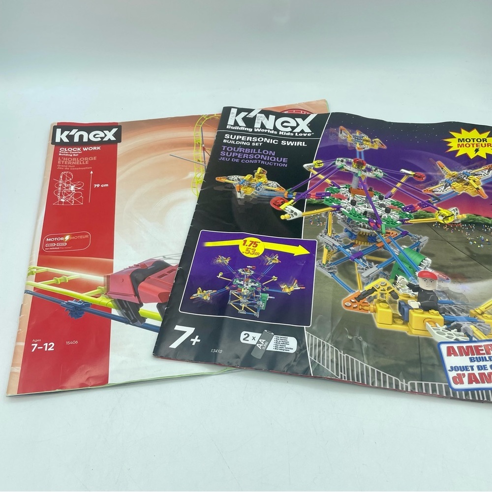 K'Nex Roller Coaster Clock Work Supersonic Swirl Instruction Manuals 13410 15406